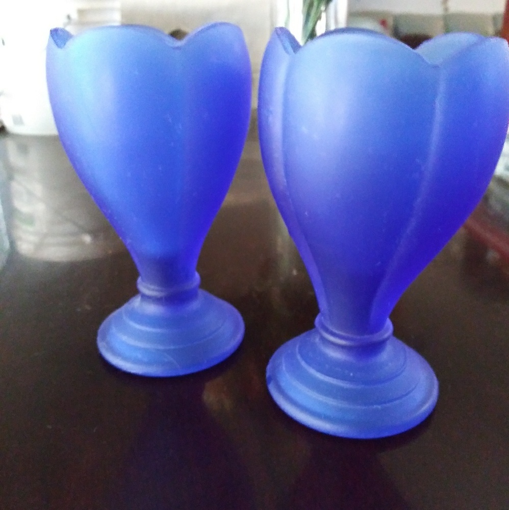 Beautiful Cobalt Blue Sundae Chalice Cups